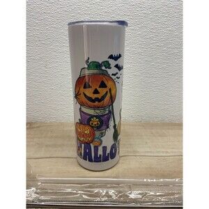 Zonegrace Stainless Steel Skinny Tumbler 20oz Hallo Thanks Mas With Lid New